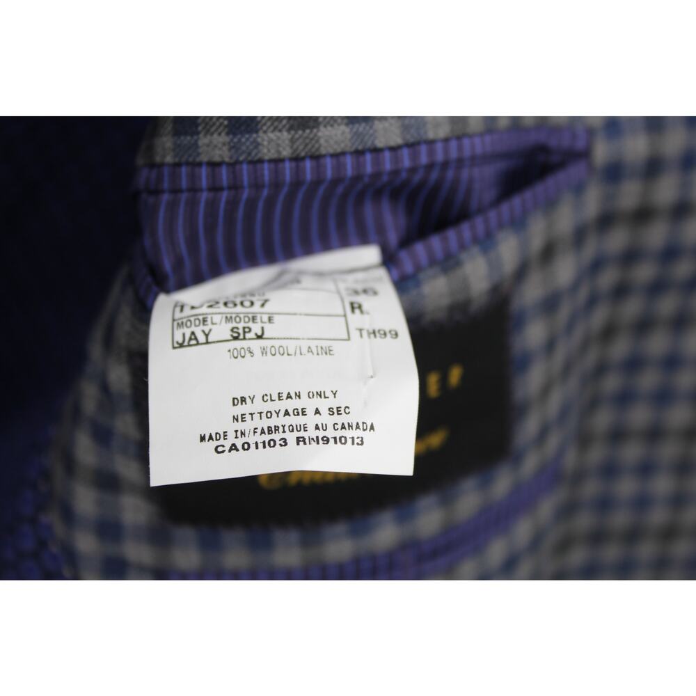 TED BAKER ENDURANCE JAY MEN'S GRAY Purple Check PLAID 2-BUTTON BLAZER SIZE 36R - Picture 6 of 7